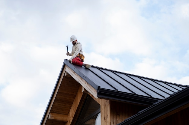 Roof restoration in progress