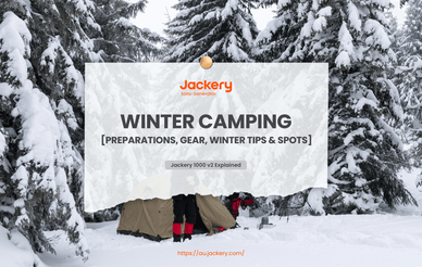 winter camping with jackery