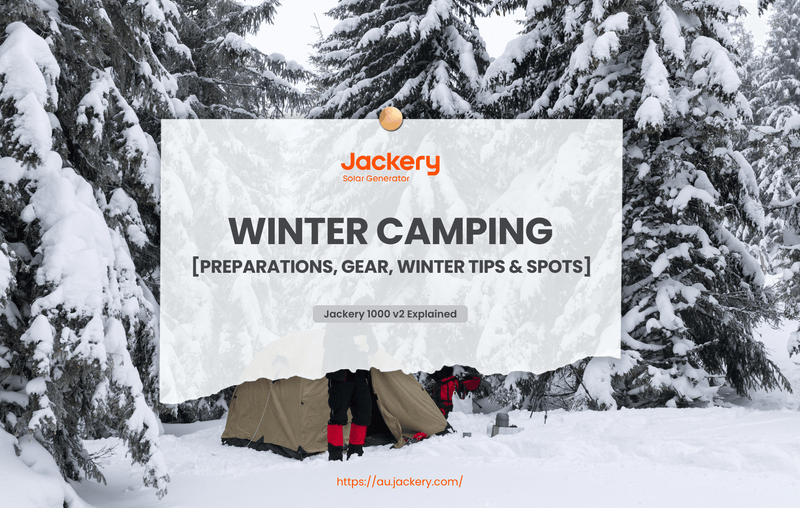 winter camping with jackery
